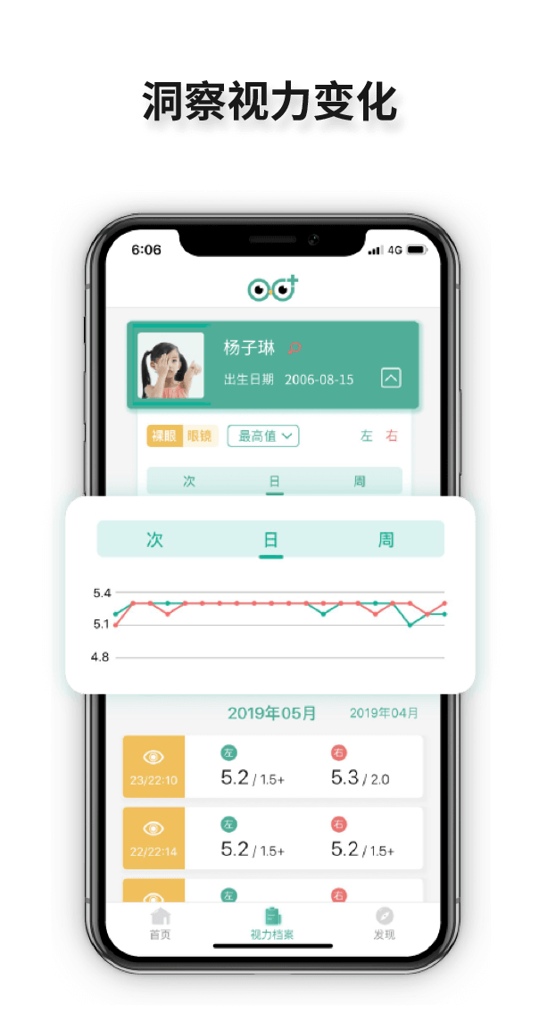 视力档案记录视力变化